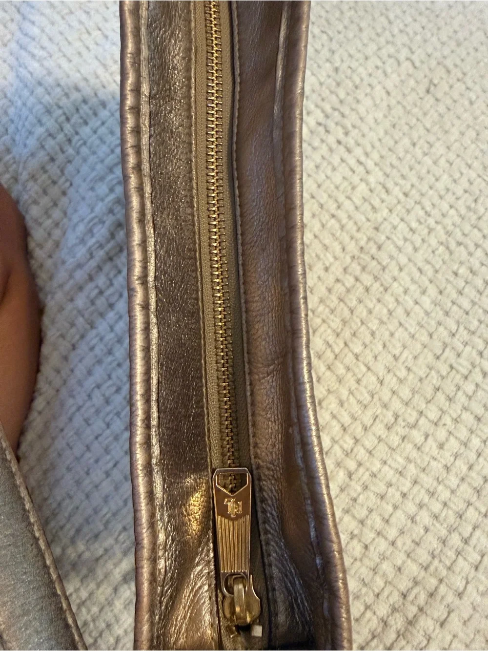 Ralph Lauren Metallic Taupe Shoulder Hobo with Gold Tag